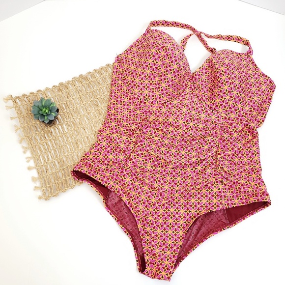 Old Navy Other - Old Navy Orange Pink Purple Pattern Swimsuit